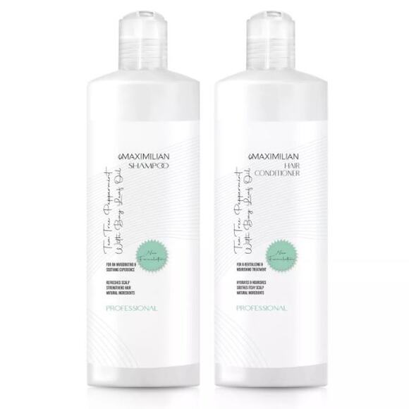 MAXIMILIAN Tea Tree Mint Shampoo and Conditioner Set 16.9 Fl Oz - Picture 1 of 6